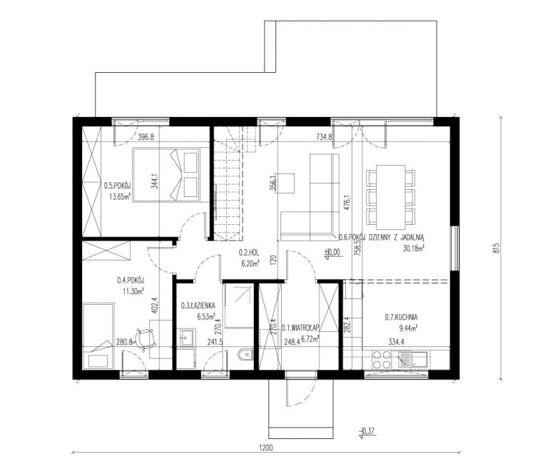 LAGOMHUS MODEL E+P Rzut parteru