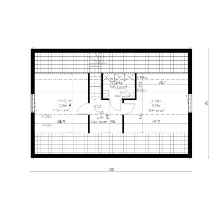 LAGOMHUS MODEL E+P Rzut poddasza
