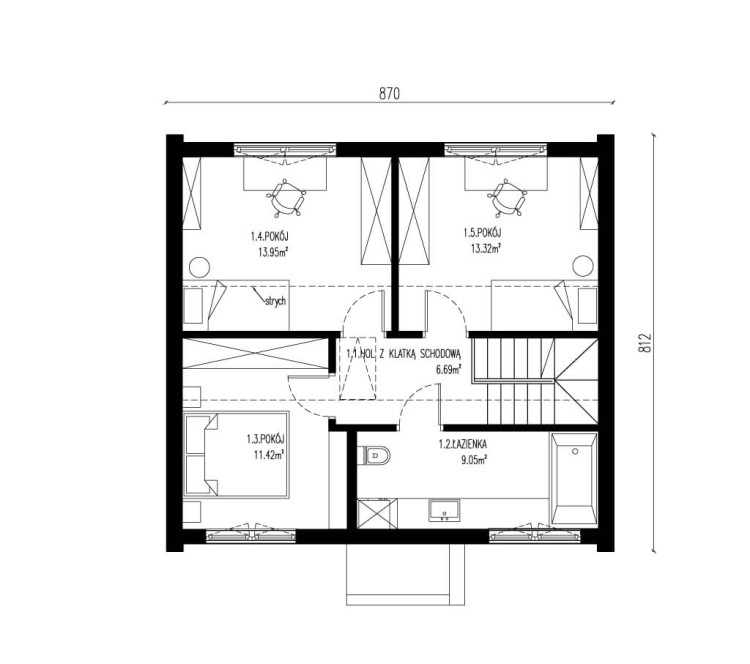 LAGOMHUS MODEL Model DiD 203 Rzut Piętro