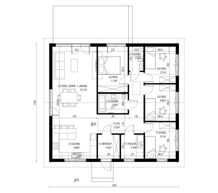 LAGOMHUS MODEL Model L  Rzut Parteru