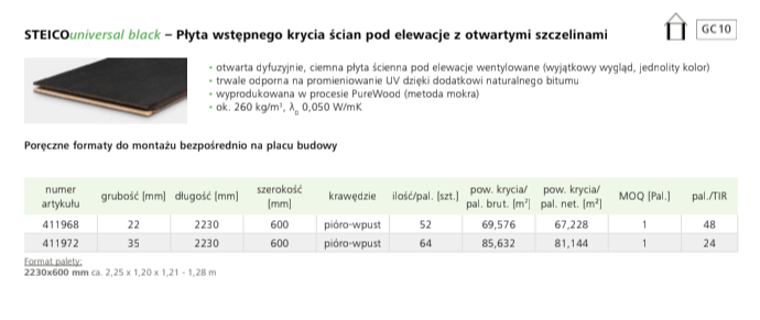 Tabela rozmiarów STEICO universal black
